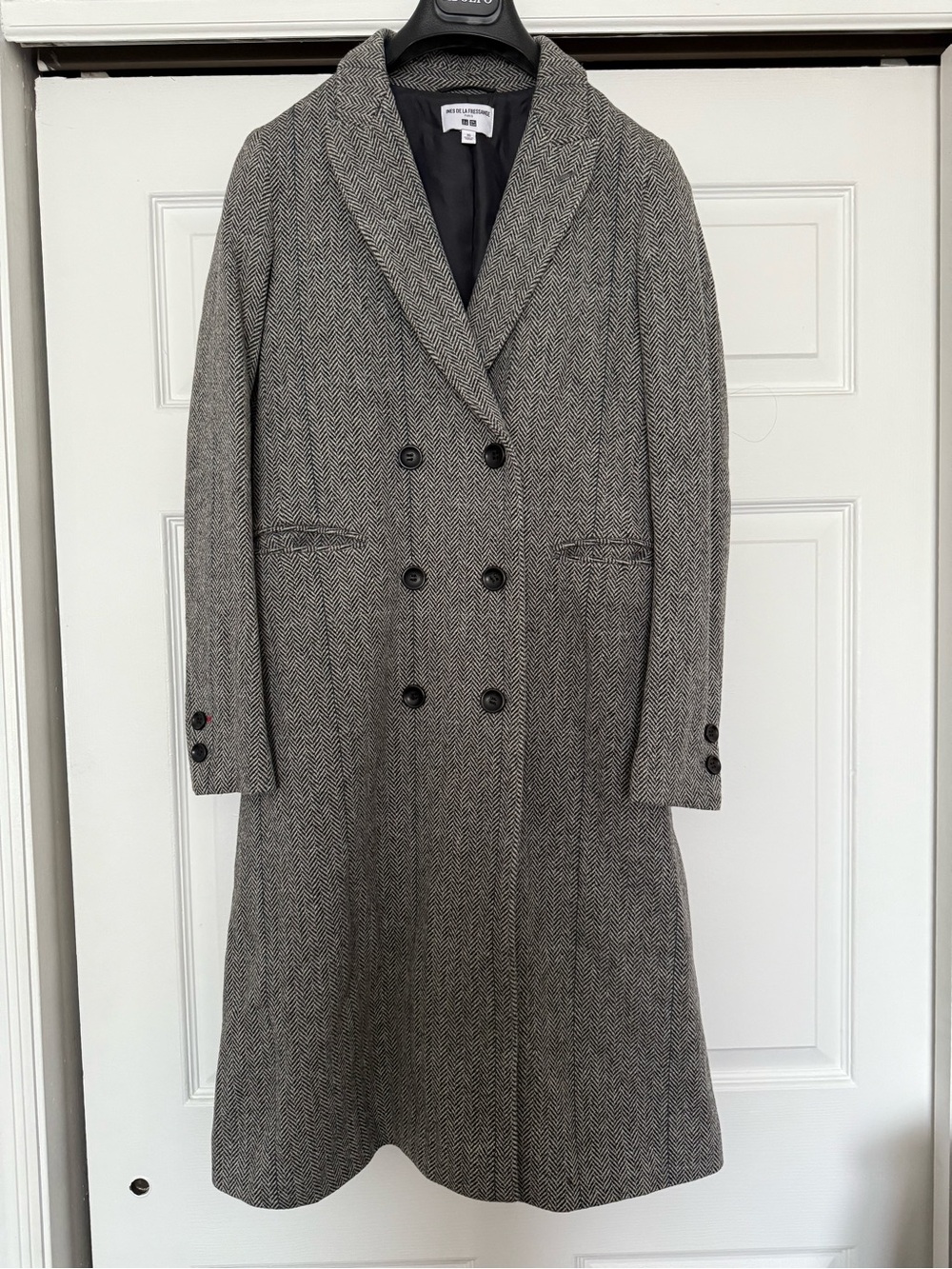 Uniqlo Double-Breasted Gray tweed Coat